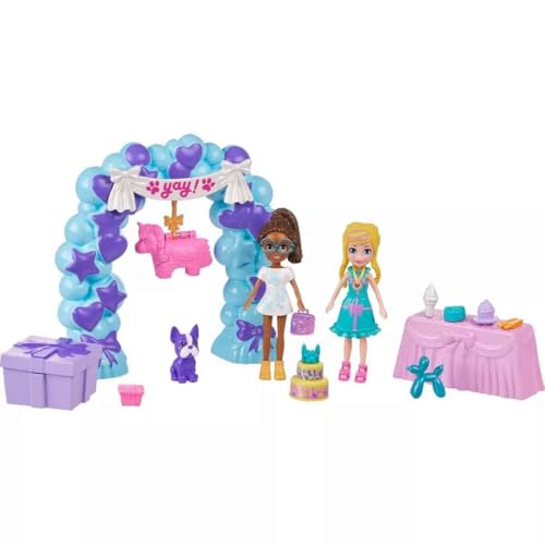 Polly Pocket™ Polly™ Birthday Party Pack Birthday Party Pack, Baby und Haustier Spielset, Mode und Essen Themenzubehör, Reisespielzeug JCC33