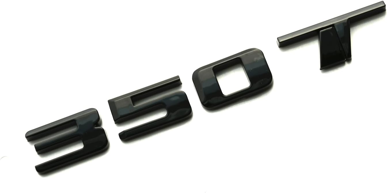 1Pc 350T Logo Emblem Compatible with CT4 CT5 XT4 XT5 Rear Turnk 350 T Nameplate 3D Badge (Glossy Black)