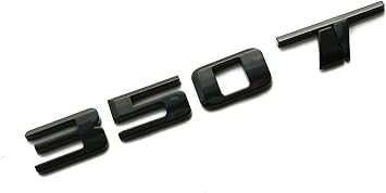 1Pc 350T Logo Emblem Compatible with CT4 CT5 XT4 XT5 Rear Turnk 350 T Nameplate 3D Badge Glossy Black