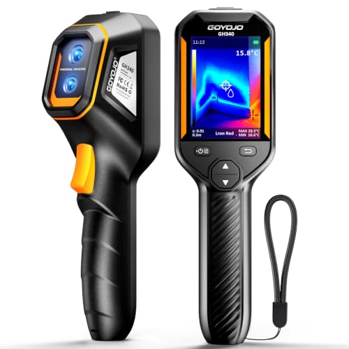 GH340 Thermal Imaging Camera 640x480 Super Resolution, Dual-Camera with 2MP Visual Camera, 256x192 IR Resolution Handheld Thermal Camera for Home Inspection, HVAC Electrical Water Leak Break Detection
