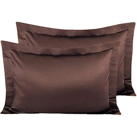 NTBAY 2 Pcs Silk Satin Queen Pillow Shams Cover