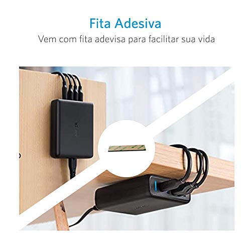 Carregador de Tomada PowerPort Speed Anker, 1 USB-C + 4 USB, 60W de potência, Carregamento Rápido, P