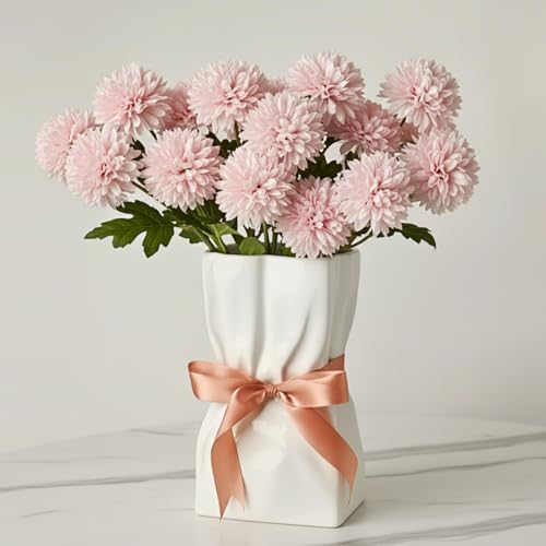 Weiß Vase für Blumen 24cm, Blumenvase Modern für...