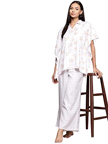 Image of ZIYAA Women Women's Orange Rayon Night Suit Set
