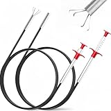 KUUGUDE 2 Stück Rohrreinigungsspirale 200 cm/90 cm, Krallengreifer...
