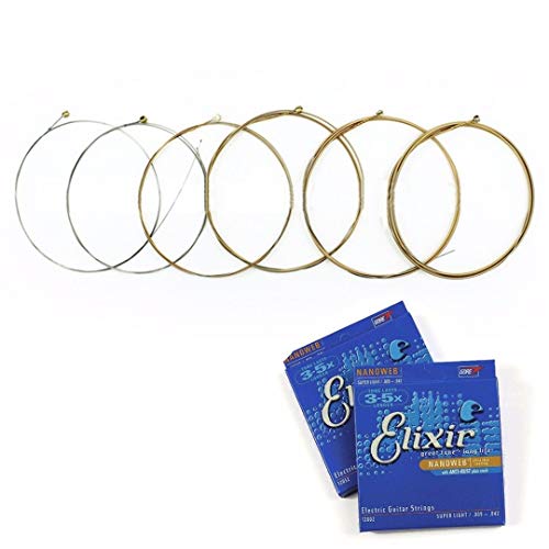 FidgetKute 12002 Elixir Nanoweb Jeu de cordes de guitare électrique avec revêtement anti-rouille 0,09–0,42″ - Les Beatles, Paul McCartney, John Lennon, RIngo Starr, George Harrison FidgetKute 12002 Elixir Nanoweb Jeu de cordes de guitare électrique avec revêtement anti-rouille 0,09–0,42"