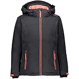 Cmp Skijacke mit abnehmbarer Kapuze, grau (Anthrazit-Red Fluo), 140