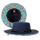 UvCoolixβ’ Cooling Sweatband Bucket Sun Hat Wide Brim UV Protection Outdoor Beach Hiking Lightweight Breathable Waterproof Boonie Extra Space for Large Heads,no Pressure,Stay Cool,Navy Palm XL-XXL