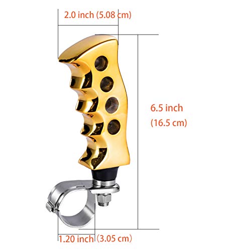 Arenbel Steering Wheel Assist Brody Knob, Gold Grip Style Turning Suicide Spinner Booster Handle Fit Most Vehicles Cars Trucks Boats #TOP1