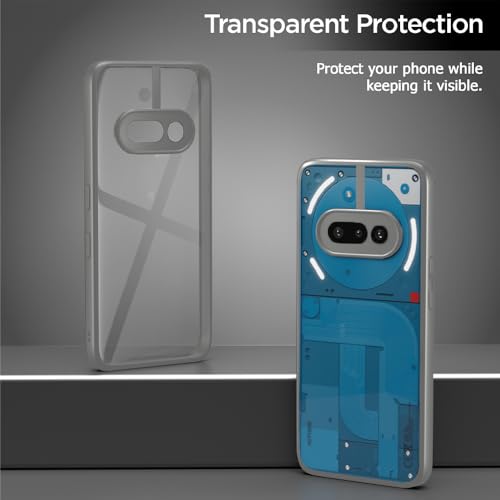 Image of Amazon Basics TPU+PC Back Cover for Nothing Phone 3A 5G | Shockproof Sleek Hybrid Armor Bumper Case (Grey)