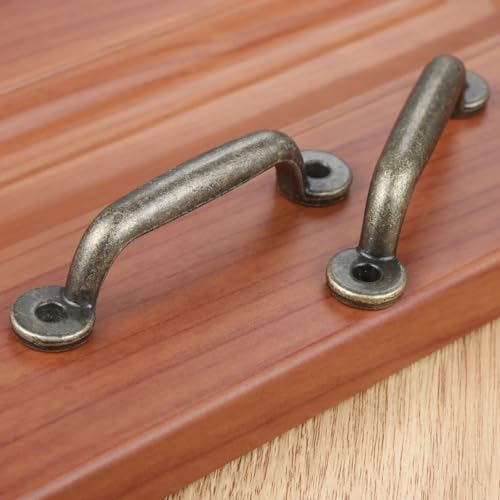 Tiradores y pomos con tornillos de bronce para cajas de madera y cómodas 5
