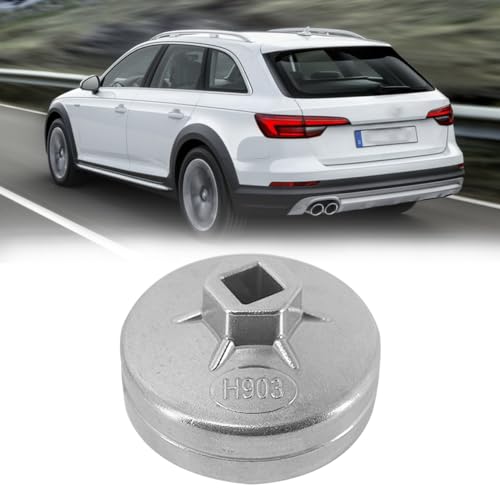 JNNJ Kappen-Aluminium-Ölfilterschlüssel, Ölfilterschlüssel Steckschlüsselentferner Cap Typ Ölfilterwerkzeug, Flöten Ölfilterschlüssel Auto Ölwechselwerkzeug(74mm)