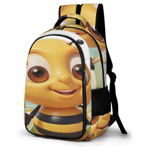 Mochila para portátil con diseño de abeja animada para viaje y uso diario