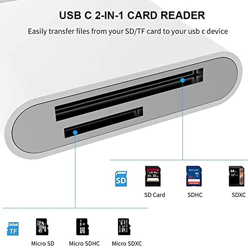 I56S USB-C to SD TF Card Reader 2-in-1 Cable Adapter with 13.5 cm Cable for iPad Pro Mac Android USB C to Micro SD TF Memory Card Reader - Image 4