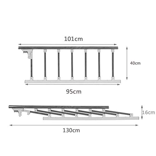 Barrière de lit médicale 101x40cm avec protège-mains rabattables pour une stabilité maximale - 4