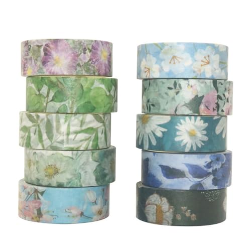 Baijixin Spring Flower Washi Tape Set 10 Rolls - 15