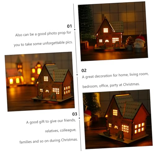Maison bois à LED pour Noël petit cadeau de table original