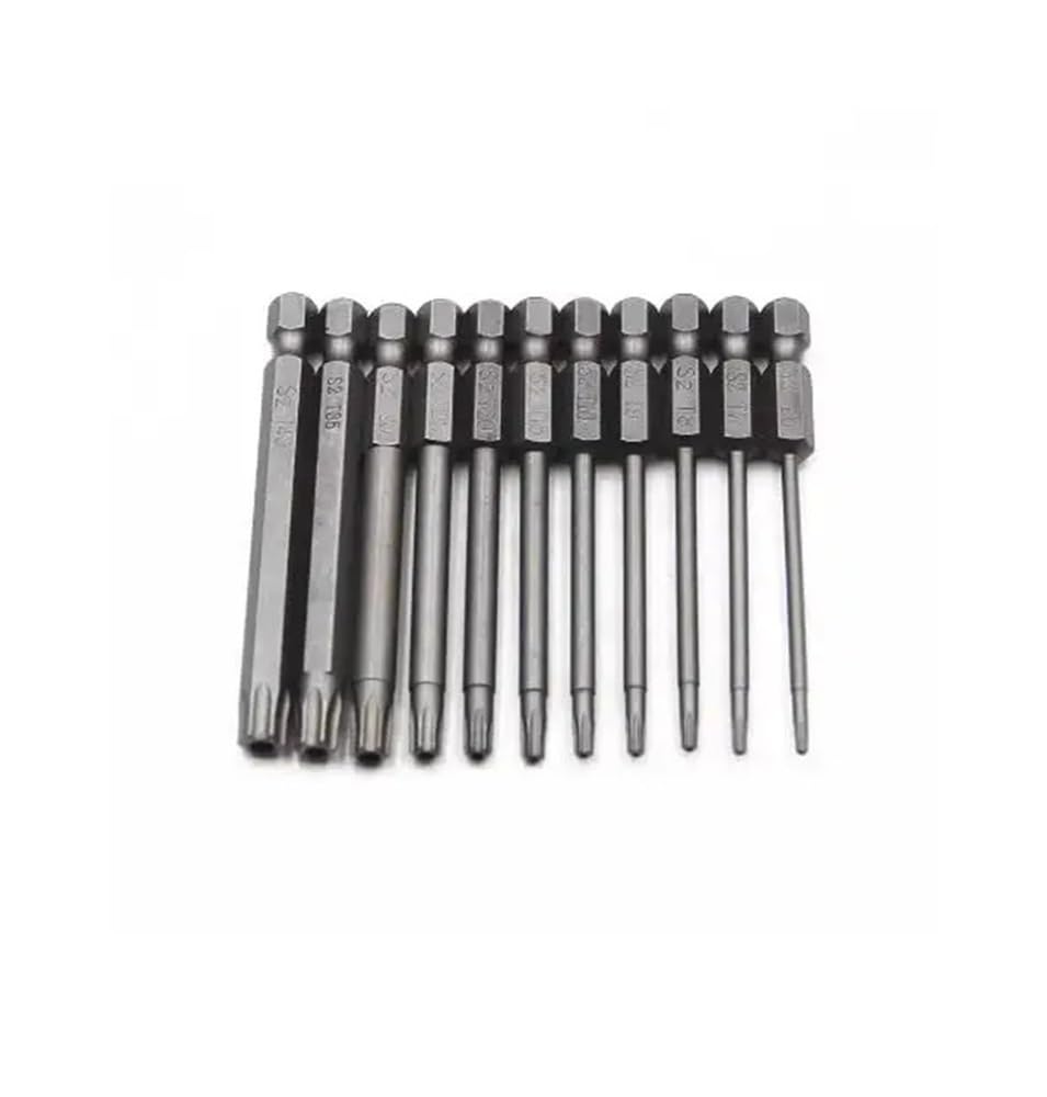 Ruxyoie 11Pcs-100Mm 11Pcs Security Set S2 Steel Magnetizable 1/4'' Hex Shank