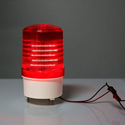 Industrial Led Rotating Strobe Beacon Warning Lights, Electrical Revolving Signal Lights For Emergency, 24V Dc, Red, No Buzzer #TOP6