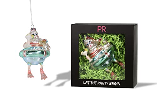 Party Rock | Lazy River Santa Glass Ornament | Santa Collection
