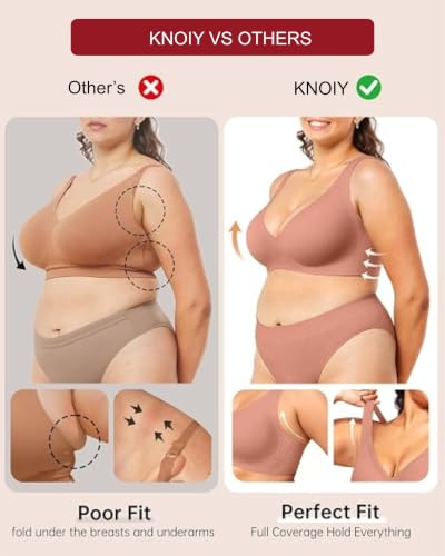 Image of Seamless Wireless Bra for Women | No Underwire Deep V Invisible T-Shirt Bra | 360 Support | Adjustable Straps | Soft Comfortable Everyday Bra