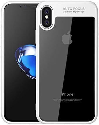 Auto Focus iPhone X case iPhone 10 TPU+PC silicone hard clear back (White)