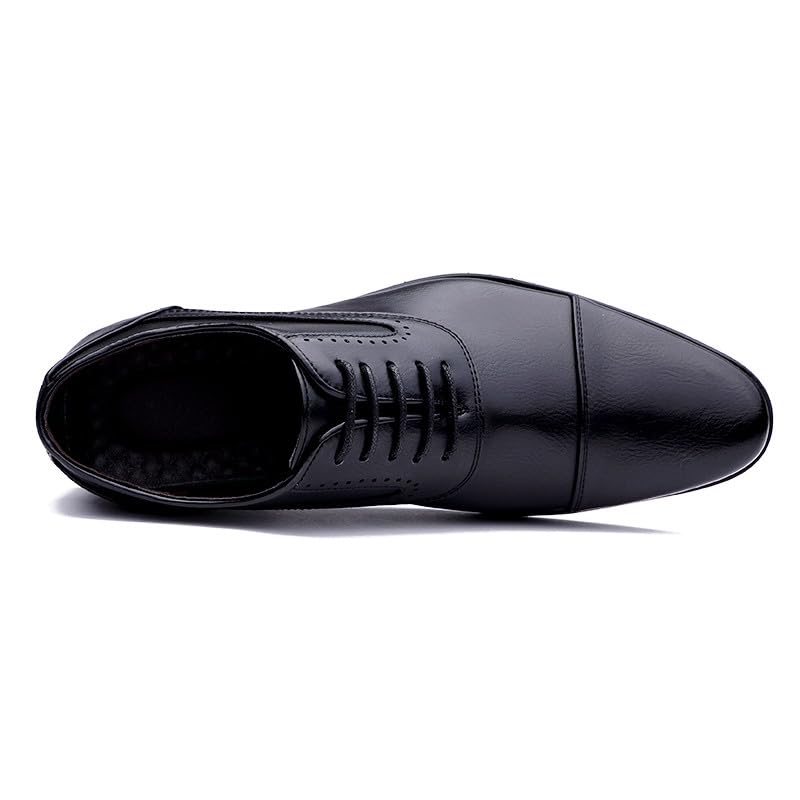 Santimon Men's Dress Oxford Shoes Classic Lace Up Formal Cap Toe Shoes Casual Office Business Shoes3
