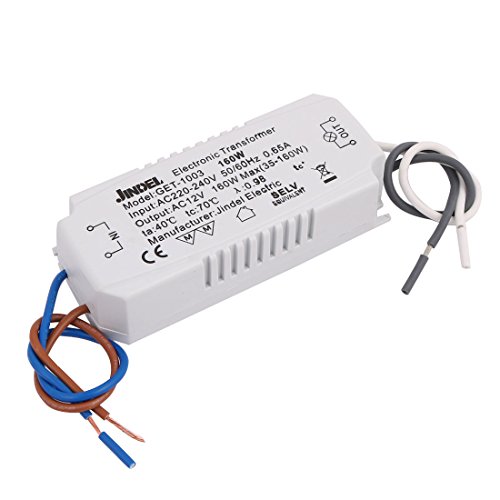 Aexit AC 220V-240V to AC 12V 160W Electronic Converter Voltage Transformer for Crystal Lamp (077dc71e1a1fae574d216ae5bcf80a3b)