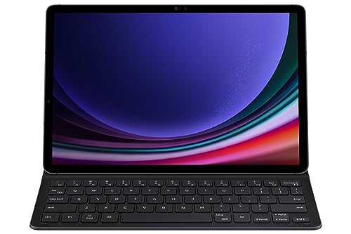 Samsung Book Cover Keyboard Slim EF DX710 para Galaxy Tab S9 / Tab S9 FE, Funda de una Sola Pieza, diseño Delgado y Ligero, Teclado QWERTZ, Pin POGO, Compartimento S Pen, Negro