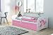 Produktbild Bjird Kinderbett Jugendbett 70x140 80x160 80x180 Rosa mit Rausfallschutz Schublade und Lattenrost Kinderbetten für Mädchen - Fee mit Schmetterlingen 180 cm