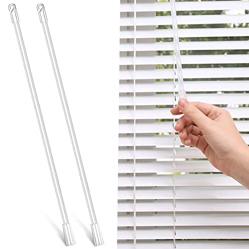 17 Inches 2 Pieces Blind Wand, Tilt Wand Replacement, Blinds Replacement Parts, Vertical Blind Opener, Clear Window Blind Wand, Blind Rod With Hook And Grip, Blind Opener Accessory #TOP4