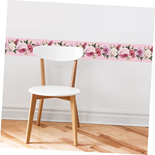Veemoon 2 Peças De Papel De Parede Floral Borda Autoadesiva Decalque De Borda Decorações De Plantas
