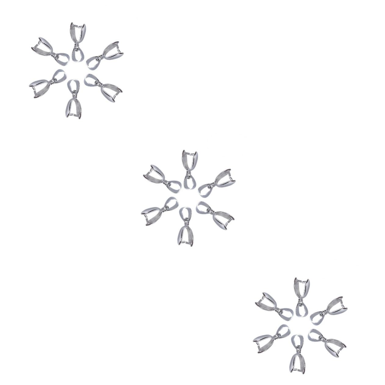 SHINEOFI 300piezas Conectores De Colgante De Metal Para Joyería Accesorios De Enganche Pinch Clasp Color Plata Perfectos Para Creaciones Únicas De Collares y Pulseras