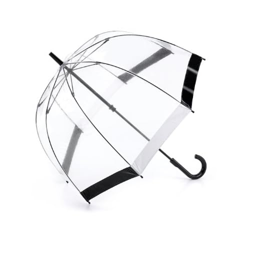 Paraguas Fulton Birdcage, transparente, Black & WhiteTrim (Transparente) - L041 Black & White Trim