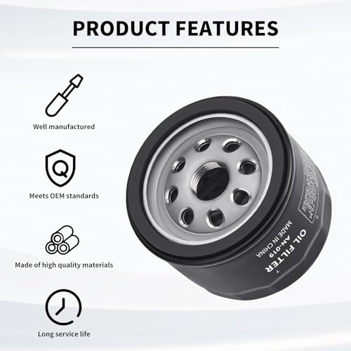 Image of Oil Filter 49065-0721 49065-7007 for Kawasaki FR651V FR691V FR730V FS691V FX600V, OEM AM125424 492932S, Fits Cub Cadet Troy Bilt Craftsman Zero Turn Riding Tractor Lawn Mower Engine, 2 Pack