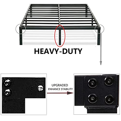 Ziyoo California King Bed Frames, 3500Lbs Heavy Duty Steel Slat, 14 Inches Platform Bed Frame, No Box Spring Needed, Easy Assembly, Noise Free, Under Bed Storage Space, Black (Cal King) #TOP4