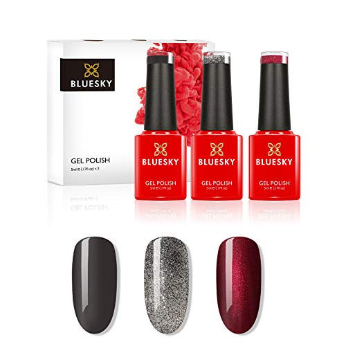 Bluesky Gel Nail Kit 24 W UV LED Lamp, Top and Base Coat, 9 Gel Nail Polishes, Red, Pink, Purple, Black, Silver, Glitter, Cleanser, Acetone Remover, Wipes, Wraps, Cuticle Oil, Pusher - Image 4