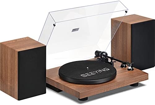 Record Player Vinyl Bluetooth Turntable with 36 Watt Stereo Bookshelf Speakers, Vintage Hi-Fi System with Magnetic Cartridge, Built-in Phono Preamp USB Recording RCA Output Adjustable Counterweight