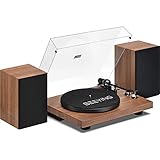 Record Player Vinyl Bluetooth Turntable with 36 Watt Stereo Bookshelf Speakers, Vintage Hi-Fi System...