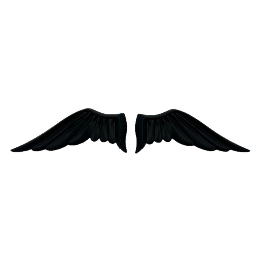 JALILAN 2 Pcs Car Angel Wings Badge Stickers for Fiat Punto Evo | Typ 199 | Bj. 2009-2011, 3D Metal Rear Trunk Tailgate Side Fender Decals, Decorative Exterior Emblem,Black