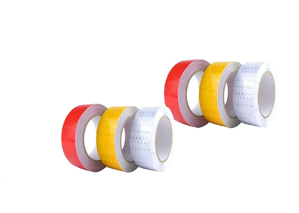 DRW Cinta señalizacion reflectante adhesiva 6 unidades 50mm x 15 m