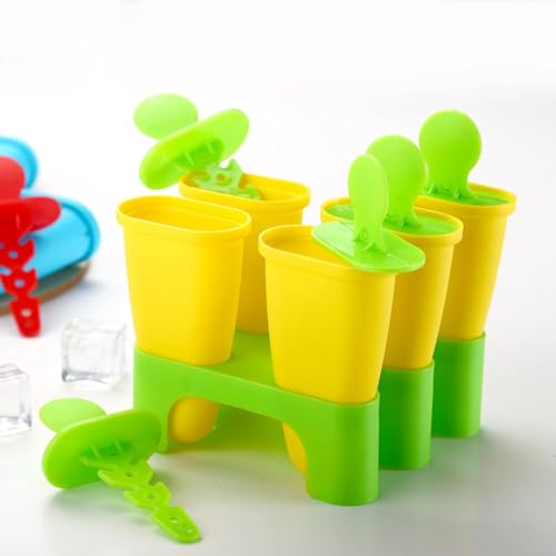 Image of BPA Free Ice Lolly and Kulfi Maker Set of 8 Reusable Popsicle Moulds Food Grade Plastic Ice Cream Popsicle Maker for Home Kitchen Multicolor (Mixed)