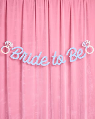 Image of xo, Fetti Bride to Be Banner - Blue + Iridescent Foil, 4 Ft. | Bachelorette Garland, Engagement Decoration, Bridal Party Sign, Shower Photoshoot Backdrop
