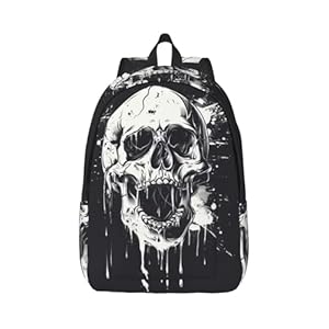 YKJJFVZ Horror-Geister-Totenkopf Rucksack Black-29