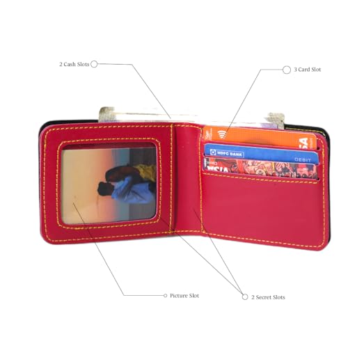 Image of Thebaegift Men's Personalized Wallet I Customized Slim Stylish Leather Purse with Name & Charm I Unique Birthday Anniversary Gift for Men Boy Love Husband Employees Clients (Wine Vegan)