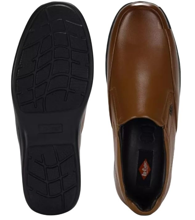 Image of Lee Cooper Men's LC5010E Leather Formal Slip on Shoes Black 5UK