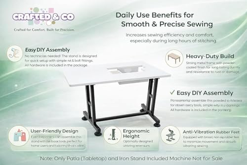 Image of Mahaveer Extension Table Stand || For Home & Domestic Tailoring & Stitching Use Sewing Machines || With Customized Logo, Brand /Shop Name, Merchant Name || Compatible with Usha Janome Model (Model: Wonder Stitch)