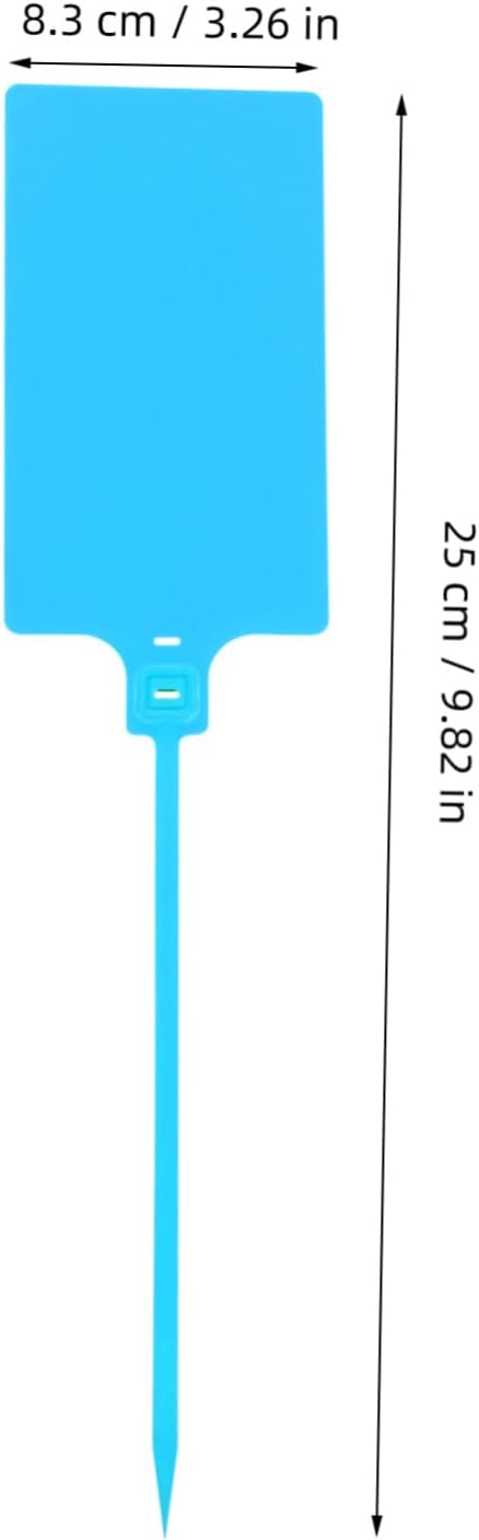 Mikinona 100pcs Blue Plastic Shipping Labels Wire Tags Cable Tags with String 5.8x100mm Luggage Labeling for Logistics Packaging