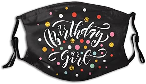 Colorful Cake Birthday Face Mask Scarf, Reusable Adjustable Bandana With 2 Filters, For Adult Women & Men