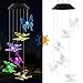 Topspeeder Wind Chime Solar Powered Color-Changing Led Butterfly Wind Chimes Multi Solar Powered Mobile Waterproof Automatic Light Sensor Outdoor Decor Christmas